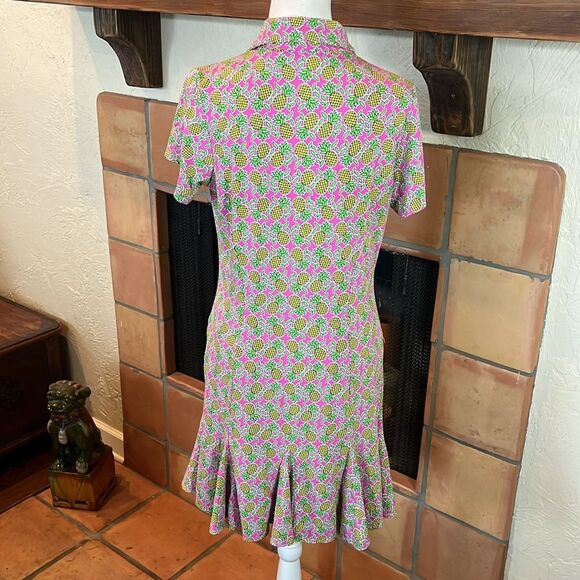 IBKUL Pink Pineapple Collared Dress, size S - Picture 6 of 8